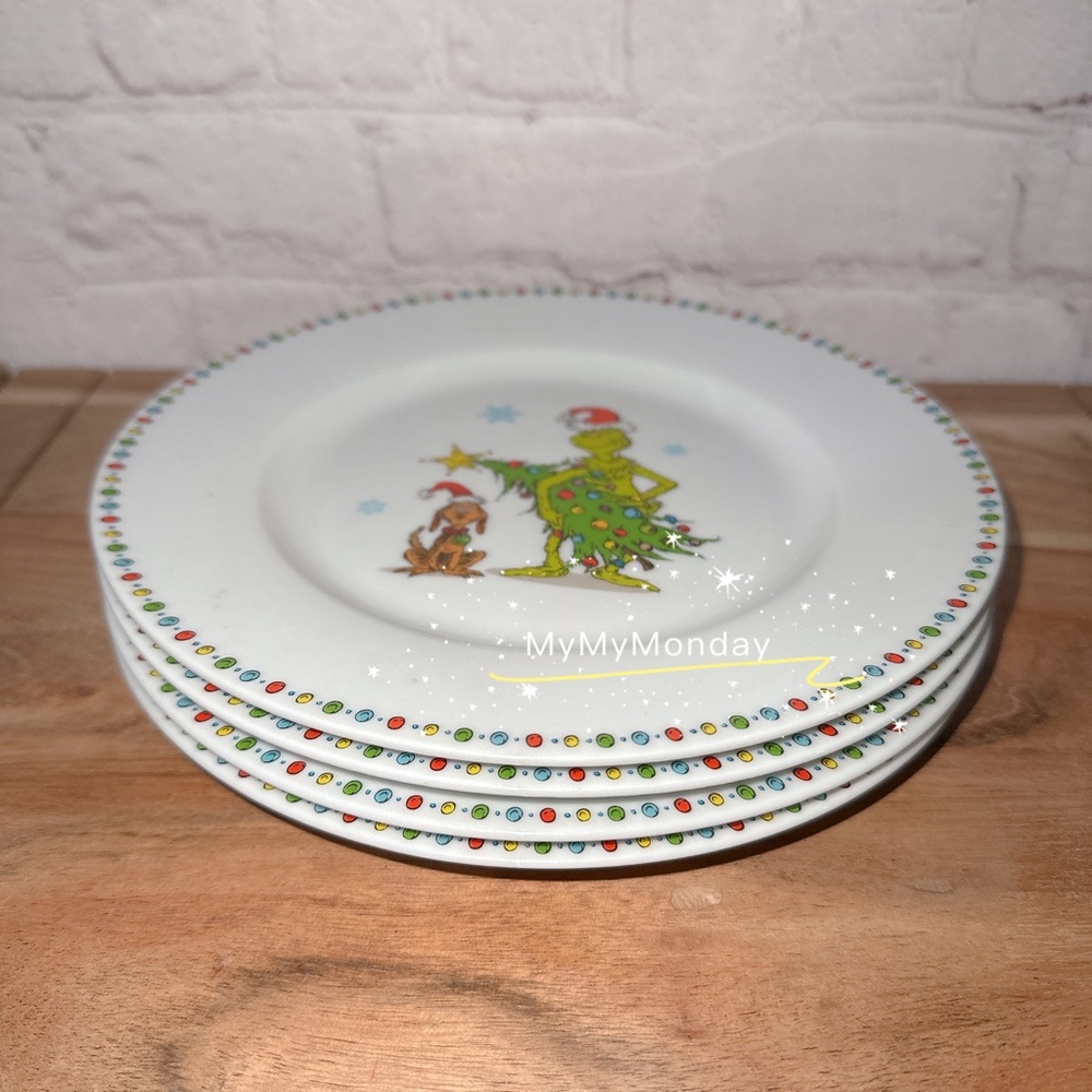 Dr Seuss The Grinch Salad Plate Set of 4 - Picture 4 of 6